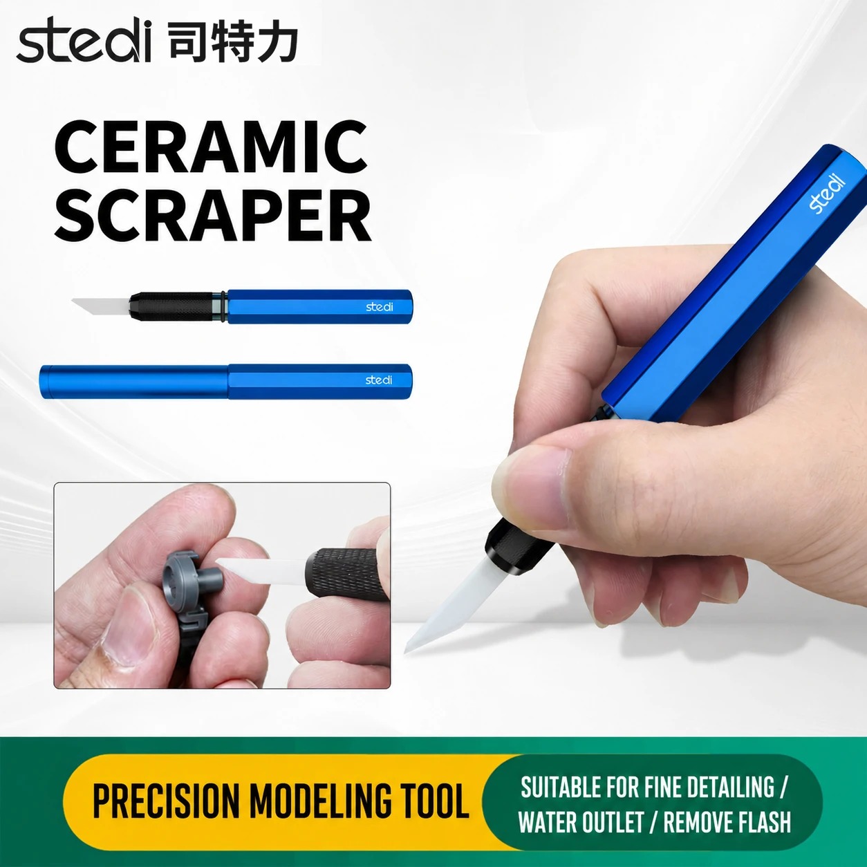 Seam Scraper Tool - Stedi MS-39M Ceramic Scraper for Gundam