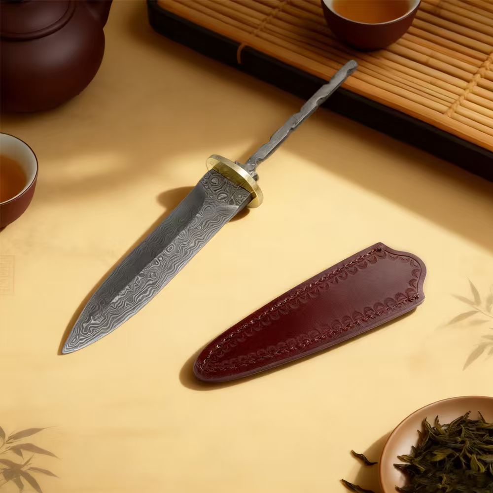 Hobby Knife Blade - Damascus Steel Tea Knife Blank, Tea