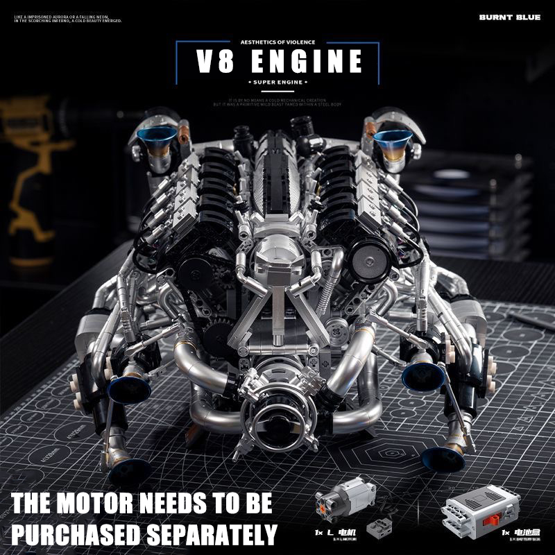 MOC Supercar V8 Engine Buildin - Model Kit Engine ulasan dan harga