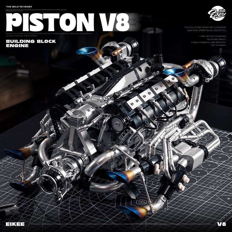 MOC Supercar V8 Engine Buildin - Model Kit Engine ulasan dan harga