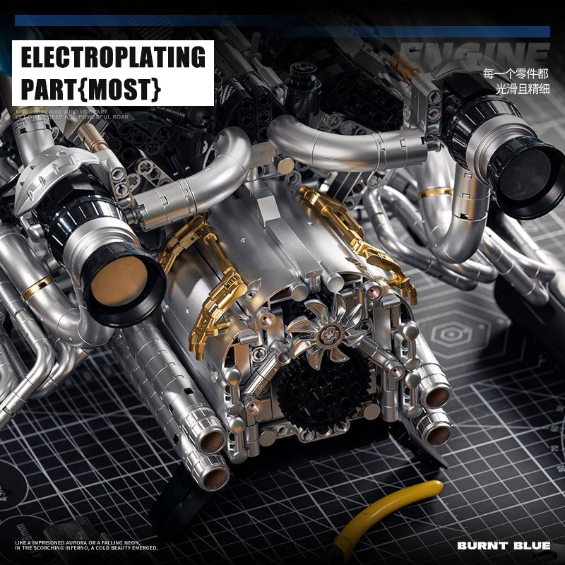 MOC Supercar V8 Engine Buildin - Model Kit Engine ulasan dan harga
