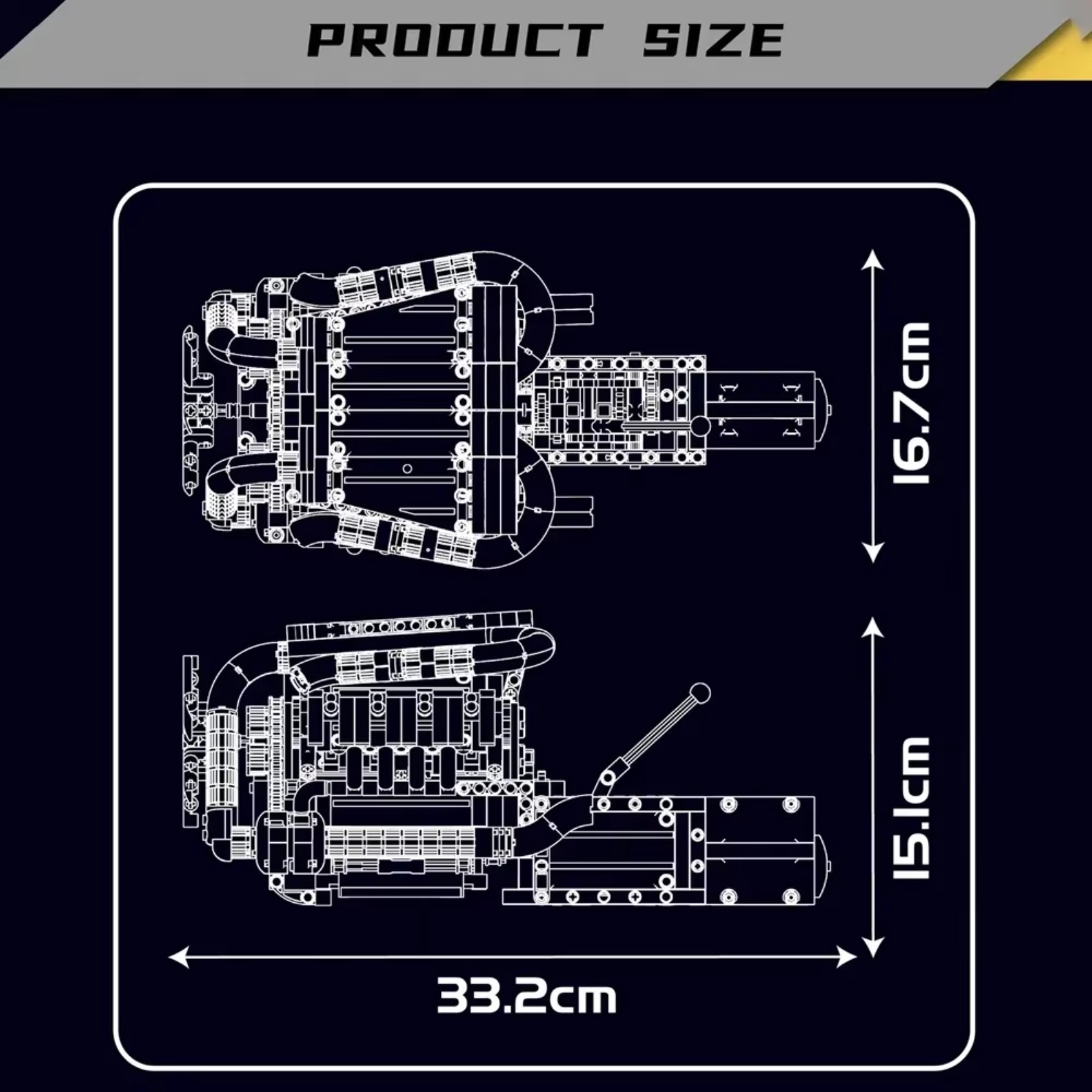 Mould King 10203 MB Merc V8 En - Model Kit Engine ulasan dan harga