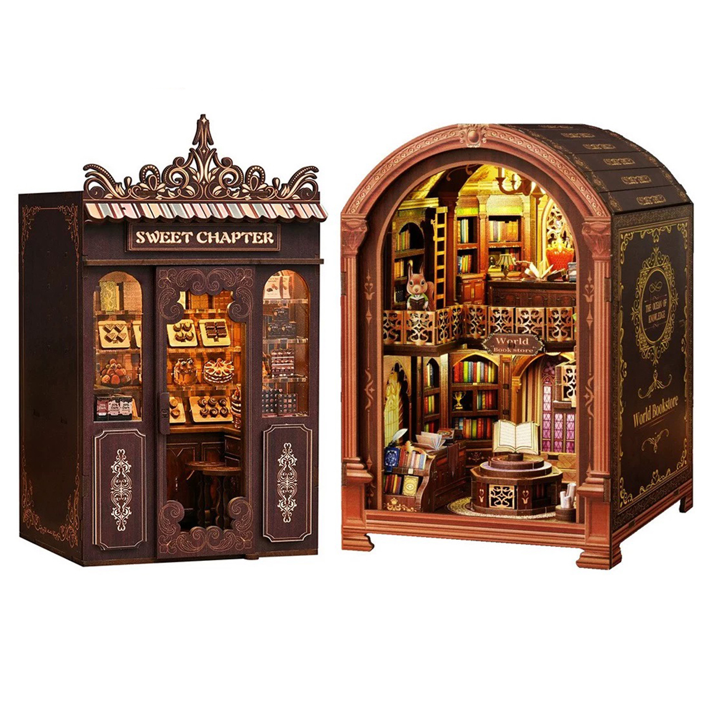 DIY Wooden Book Nook Shelf Ins - Model Kit Glue ulasan dan harga