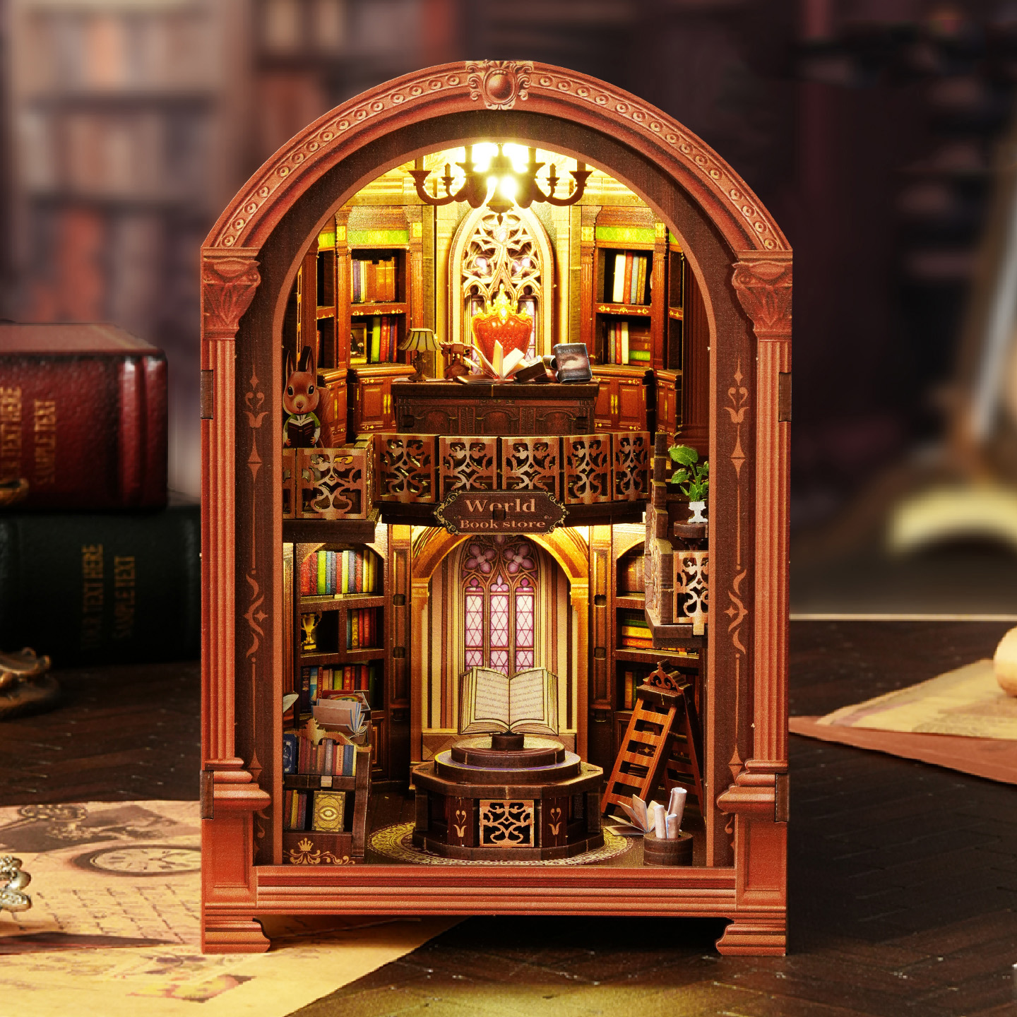 DIY Wooden Book Nook Shelf Ins - Model Kit Glue ulasan dan harga