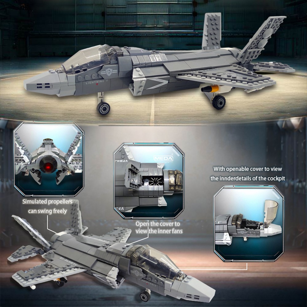646pcs F-35 Lightning II Plane - Model Kit Ww2 ulasan dan harga