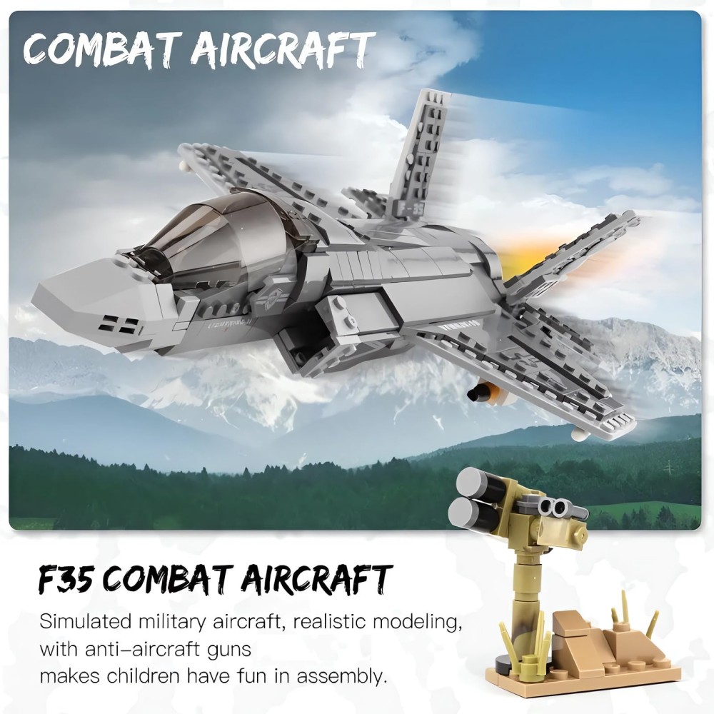 646pcs F-35 Lightning II Plane - Model Kit Ww2 ulasan dan harga