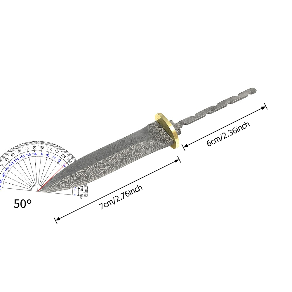 Damascus Steel Tea Knife Blank - Hobby Knife Blade ulasan dan harga