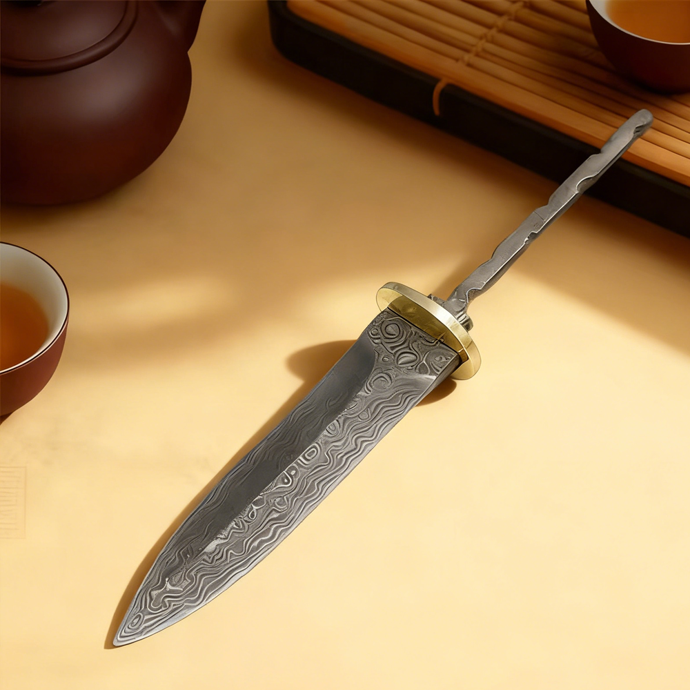 Damascus Steel Tea Knife Blank - Hobby Knife Blade ulasan dan harga