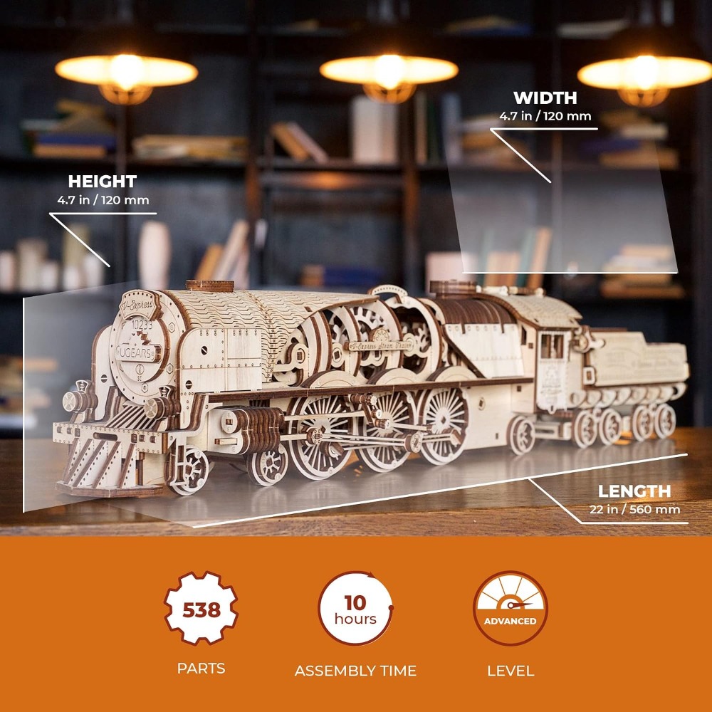 V-Express Steam Train with Ten - Model Kit Engine ulasan dan harga