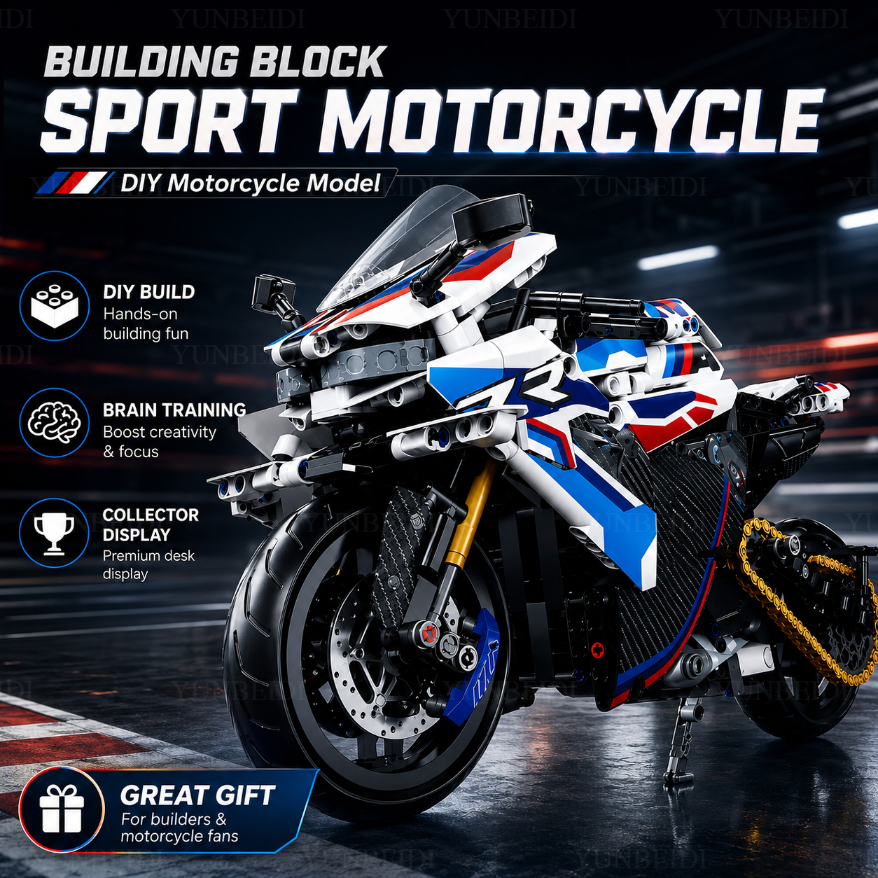 1:8 Building Block Superbike,  - Model Kit Motor Nuclear ulasan dan harga