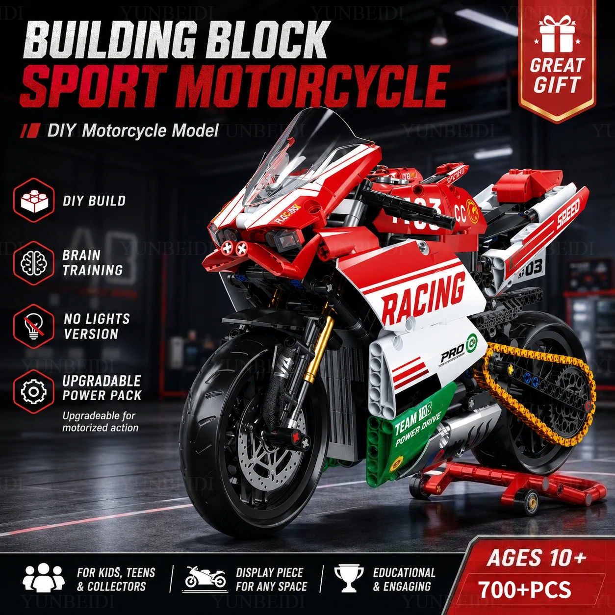 1:8 Building Block Superbike,  - Model Kit Motor Nuclear ulasan dan harga
