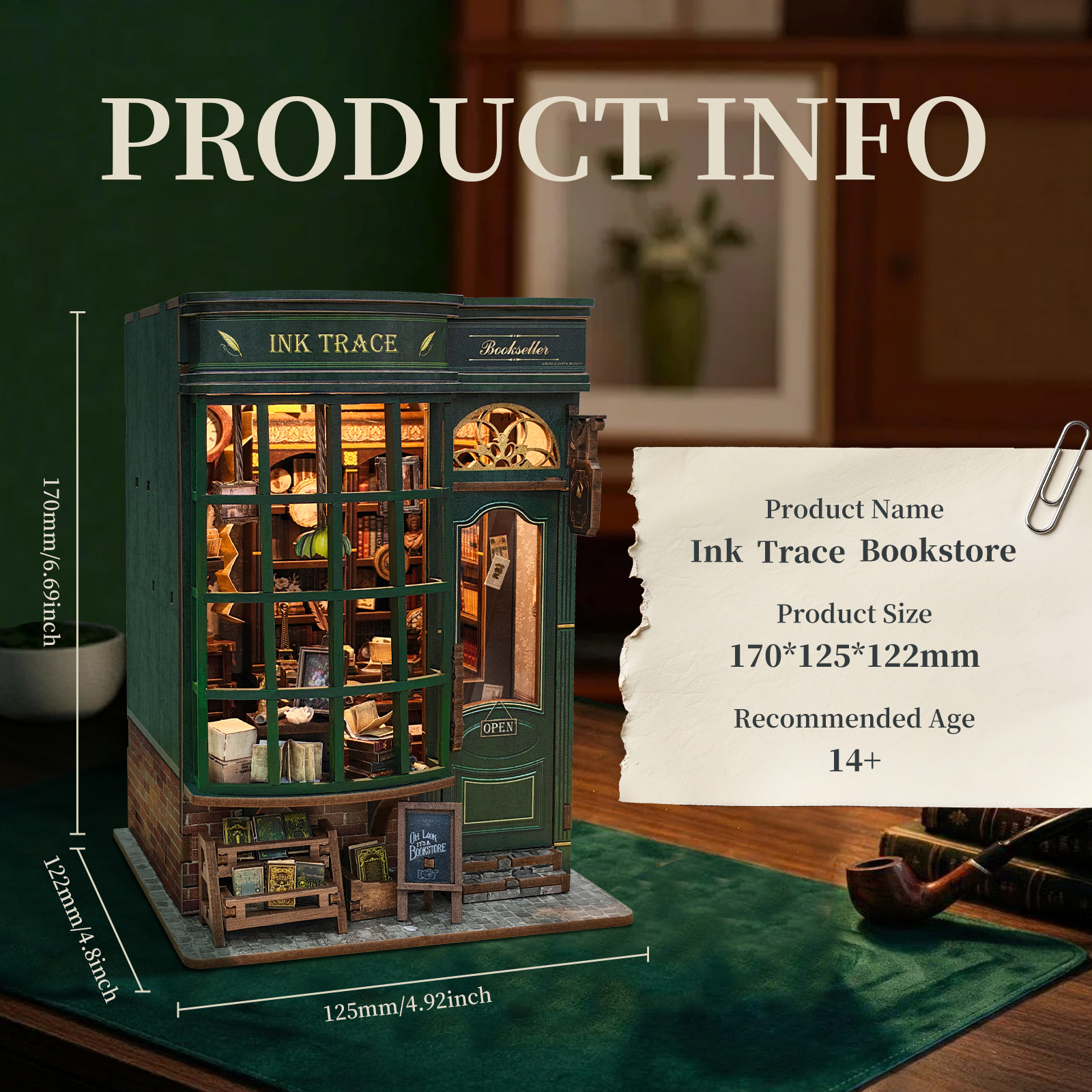 DIY 3D Wooden Ink Trace Bookst - Model Kit Glue ulasan dan harga