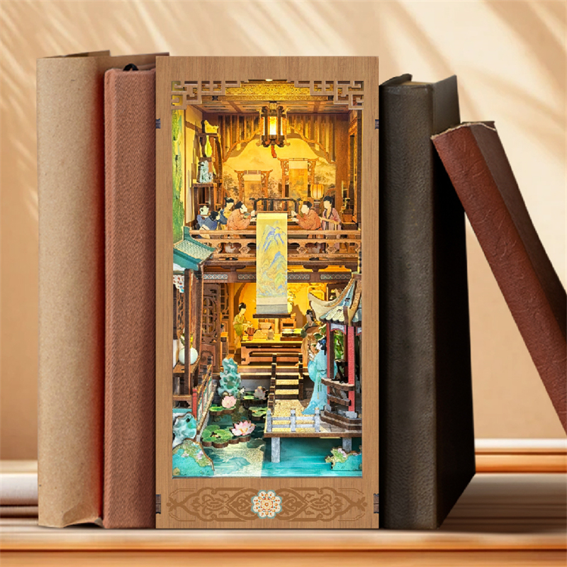 DIY Wooden Book Nook Shelf Ins - Model Kit Glue ulasan dan harga