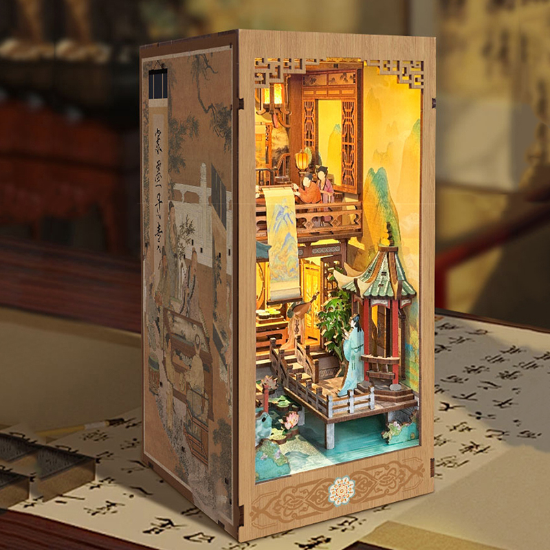 DIY Wooden Book Nook Shelf Ins - Model Kit Glue ulasan dan harga