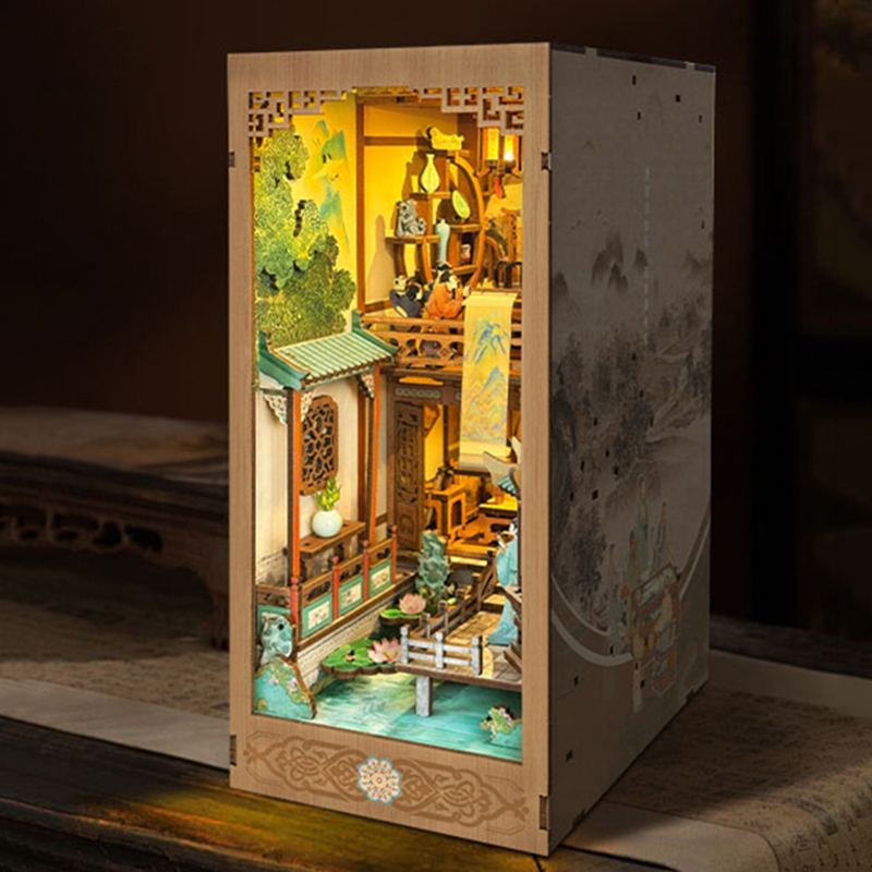 DIY Wooden Book Nook Shelf Ins - Model Kit Glue ulasan dan harga