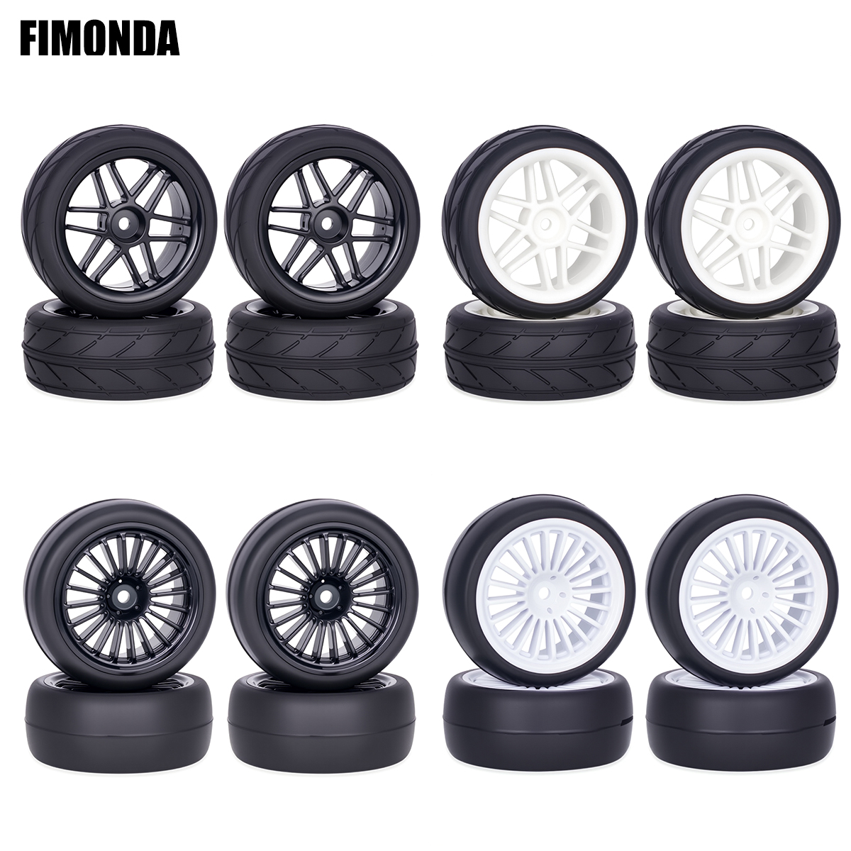 Pre-Glued RC Wheels Tires Set  - Model Kit Tamiya ulasan dan harga