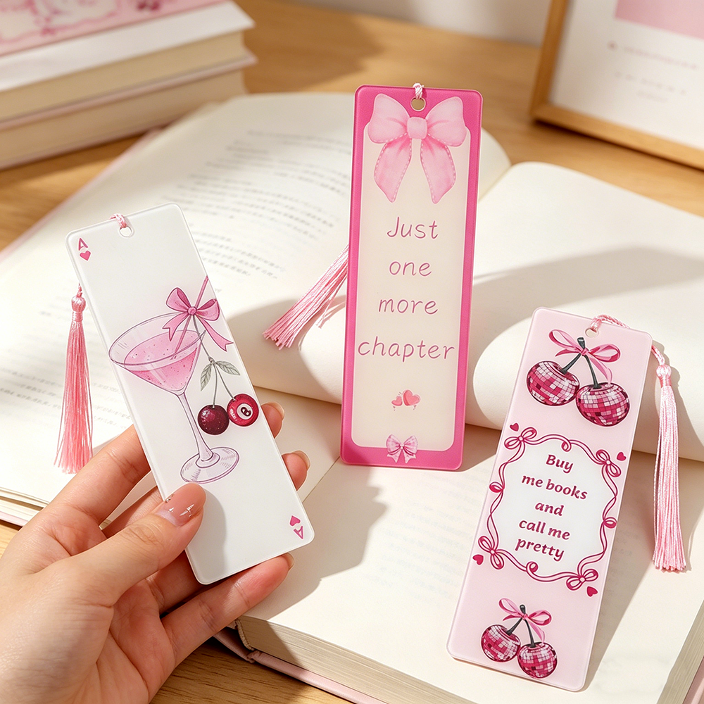 Cute Pink Acrylic Bookmarks Ta - Model Kit Markers ulasan dan harga