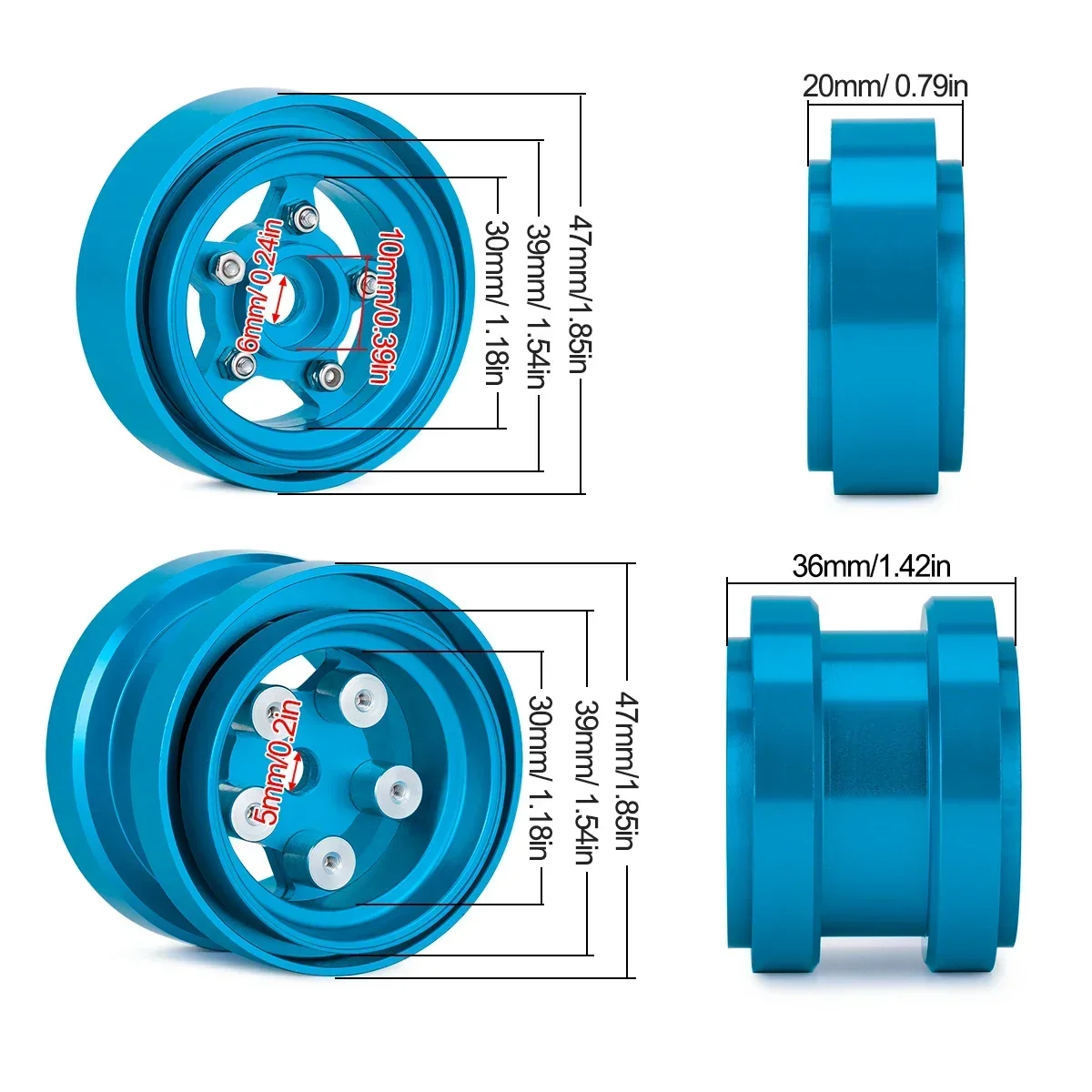 Aluminum Beadlock Wheels for 1 - Model Kit Tamiya ulasan dan harga