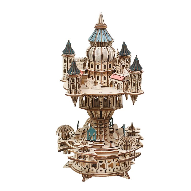 NEW DIY 3D Wooden Puzzle Castl - Model Kit Glue ulasan dan harga