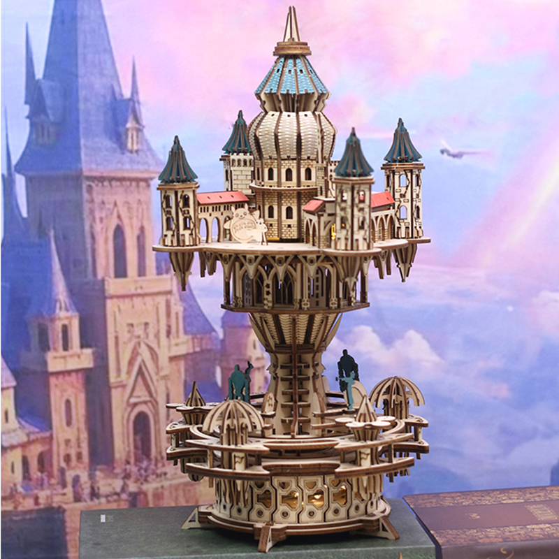 NEW DIY 3D Wooden Puzzle Castl - Model Kit Glue ulasan dan harga