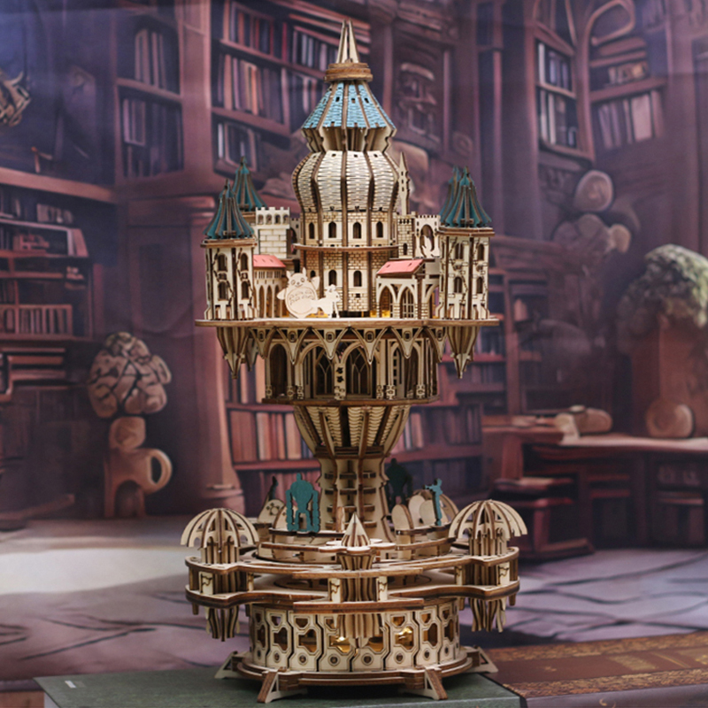 NEW DIY 3D Wooden Puzzle Castl - Model Kit Glue ulasan dan harga