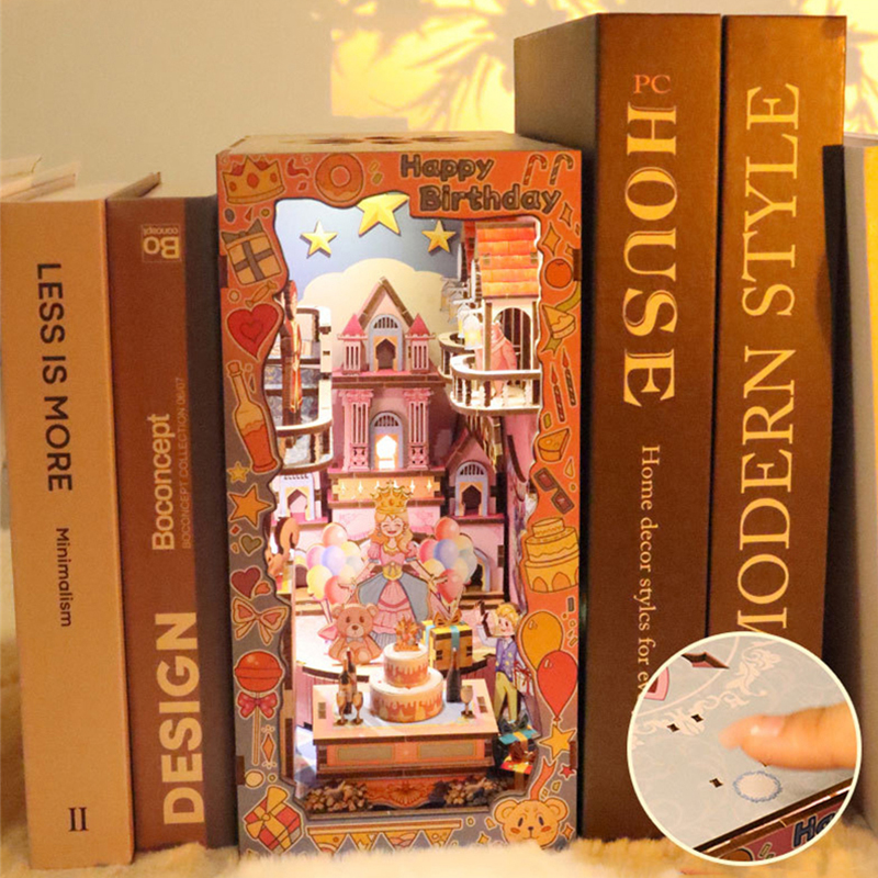 DIY Wooden Book Nook Shelf Ins - Model Kit Glue ulasan dan harga